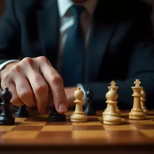 Şahmat taxtası və fiqurlar yaxın planda